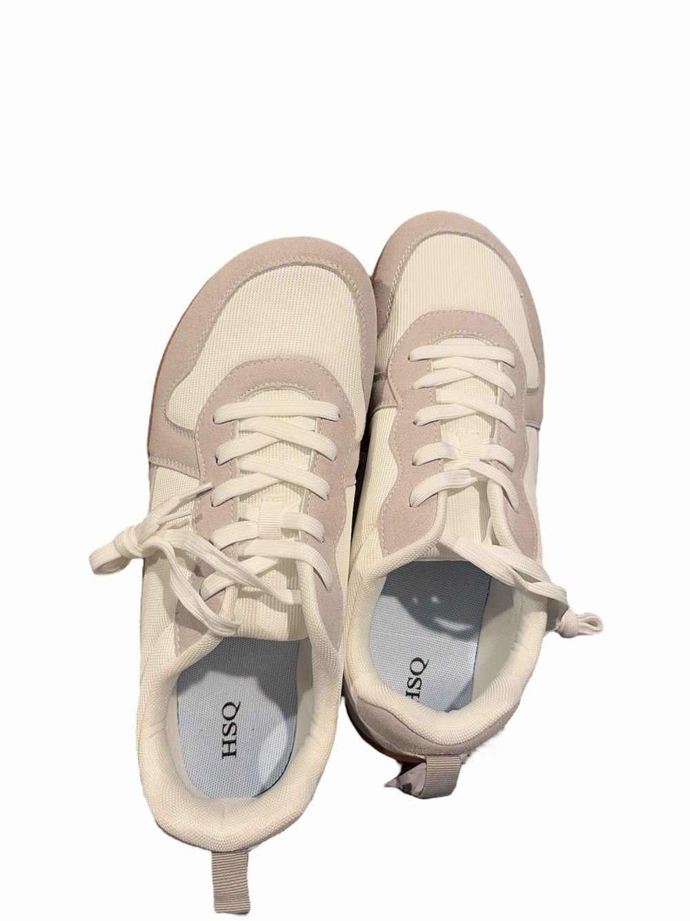Men's Casual Neutral-Tone Lace-Up Wide Sneakers size 44